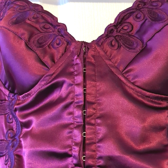 Burgungundy Satin Bustier - Picture 3 of 6